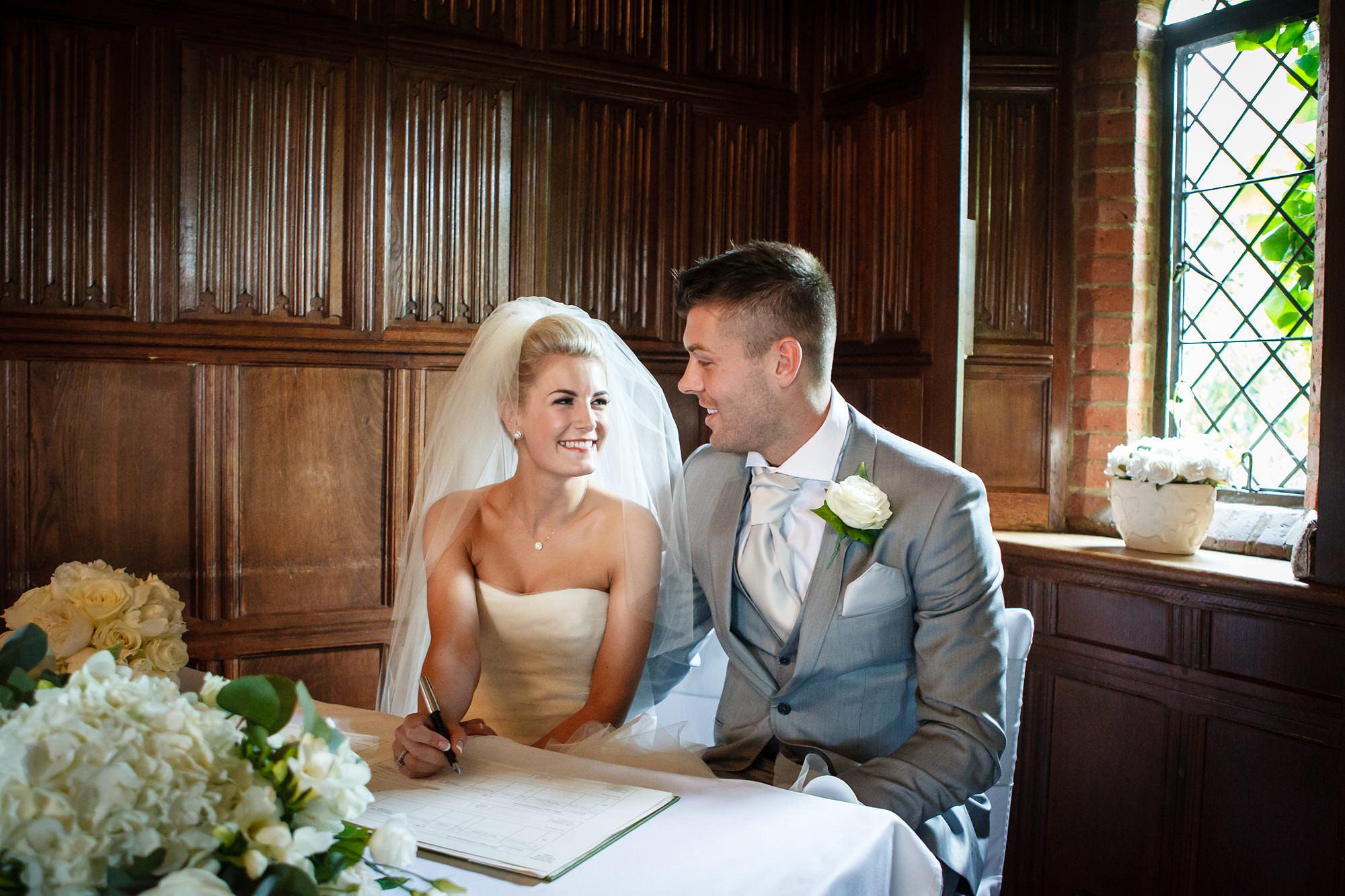signing the register at Leez Priory