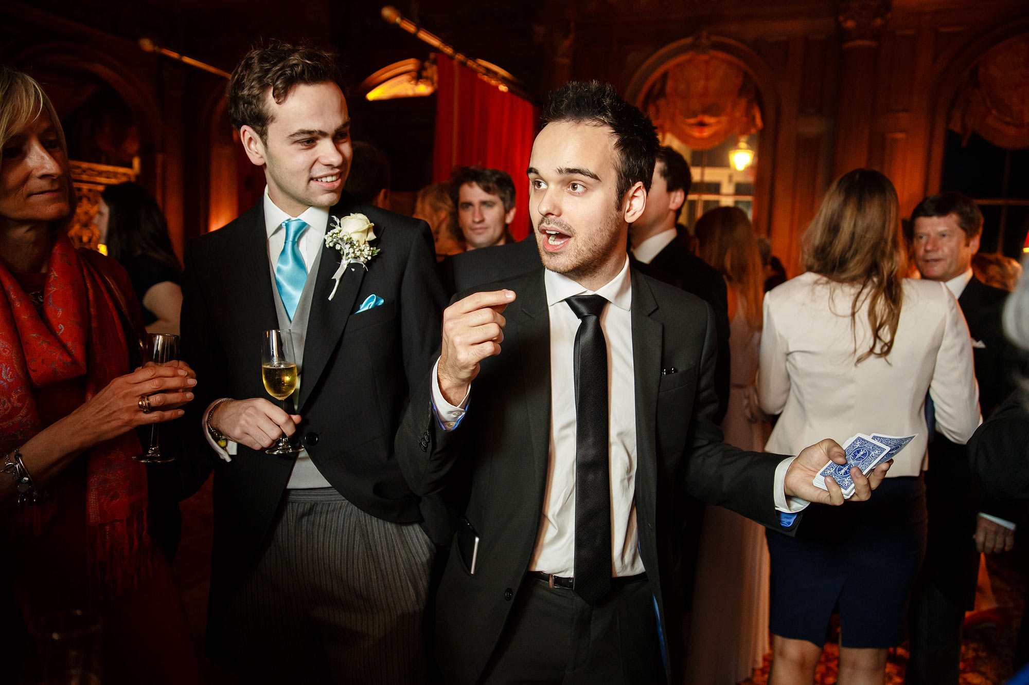 magician at winter wedding Cliveden House