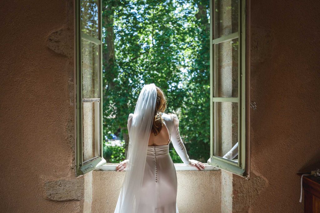 bride at Abbaye de Valmagne Wedding Pezenas