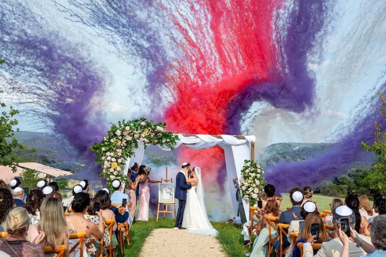 Domaine de Noé with panoramic view firework burst