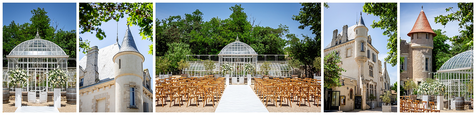 Chateau Carrasses vineyard wedding glasshouse ceremony area