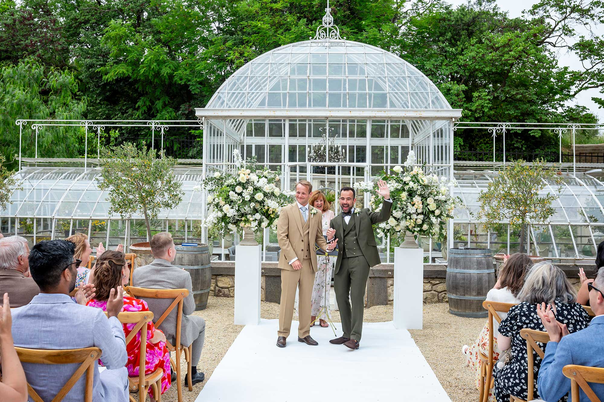 Just married! at Chateau Carrasses vineyard wedding 