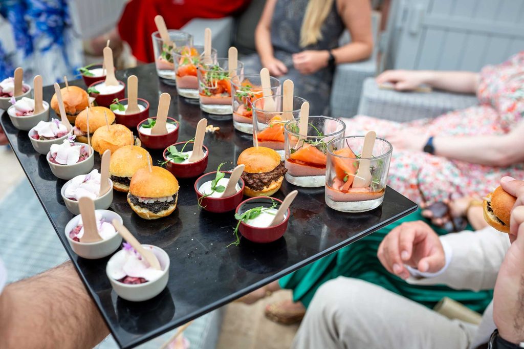 food at Chateau Carrasses vineyard wedding in France