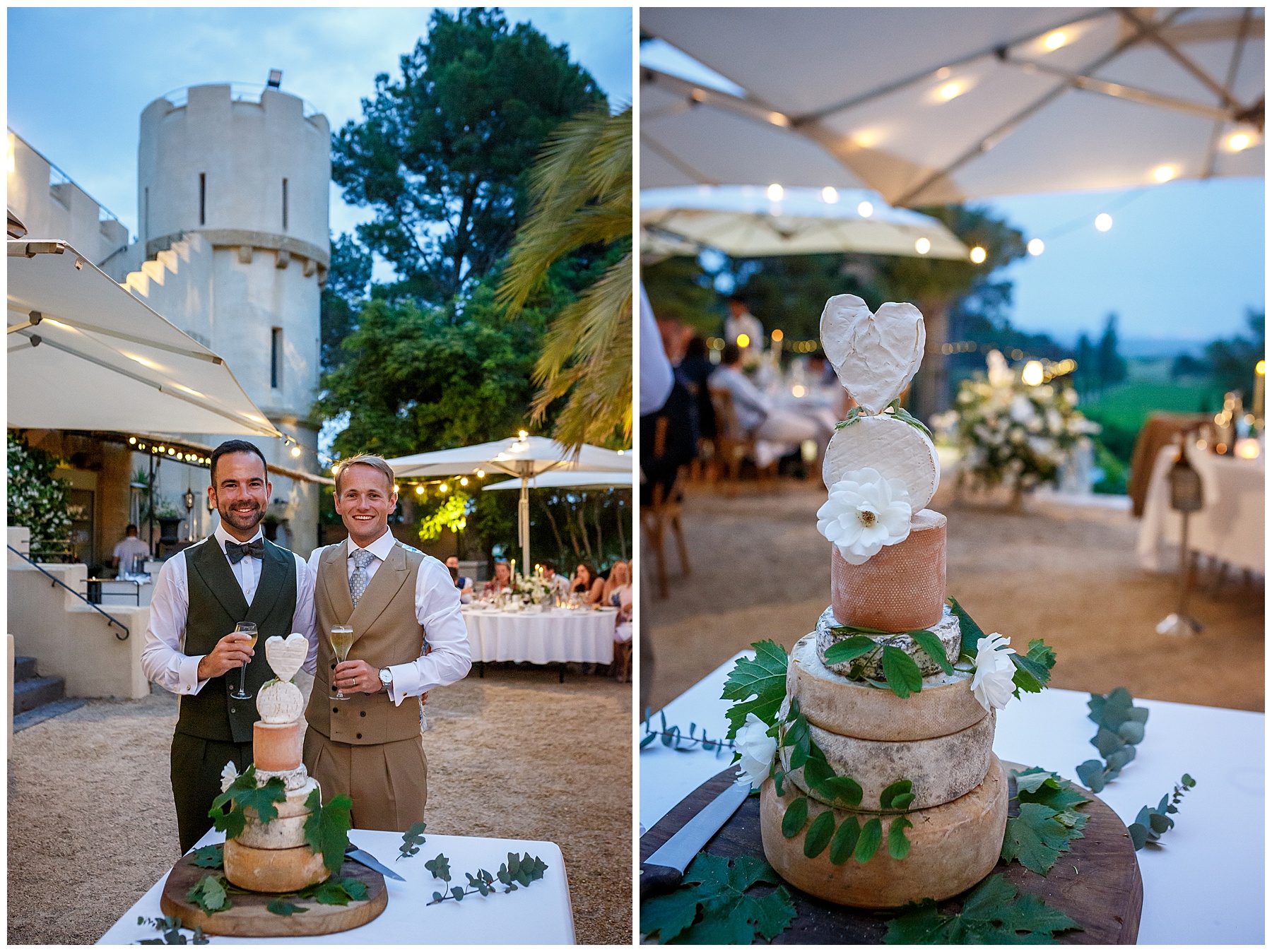Couple cut cake of cheese