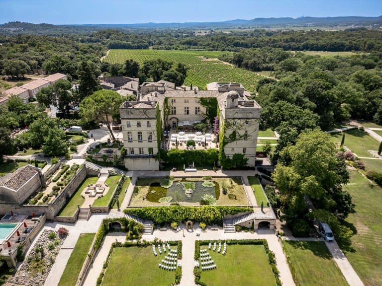 Beautiful chateau in the south of France ready for a bif American wedding.