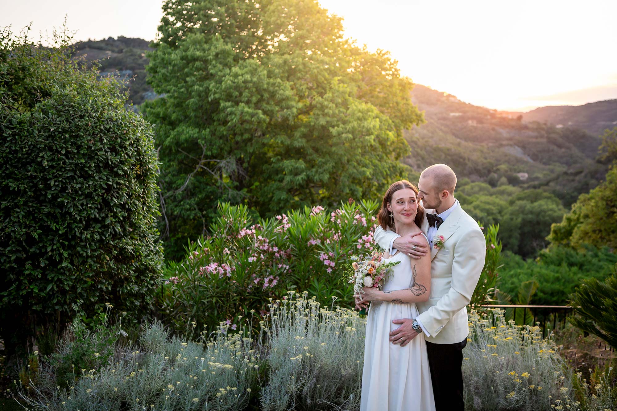Couple during an intimate elopement in the South of France.