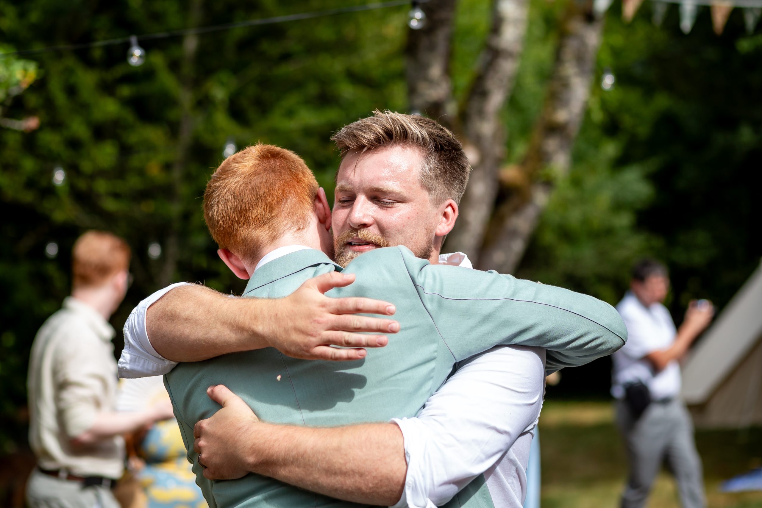 Alexander embracing a guest immediately after the ceremony